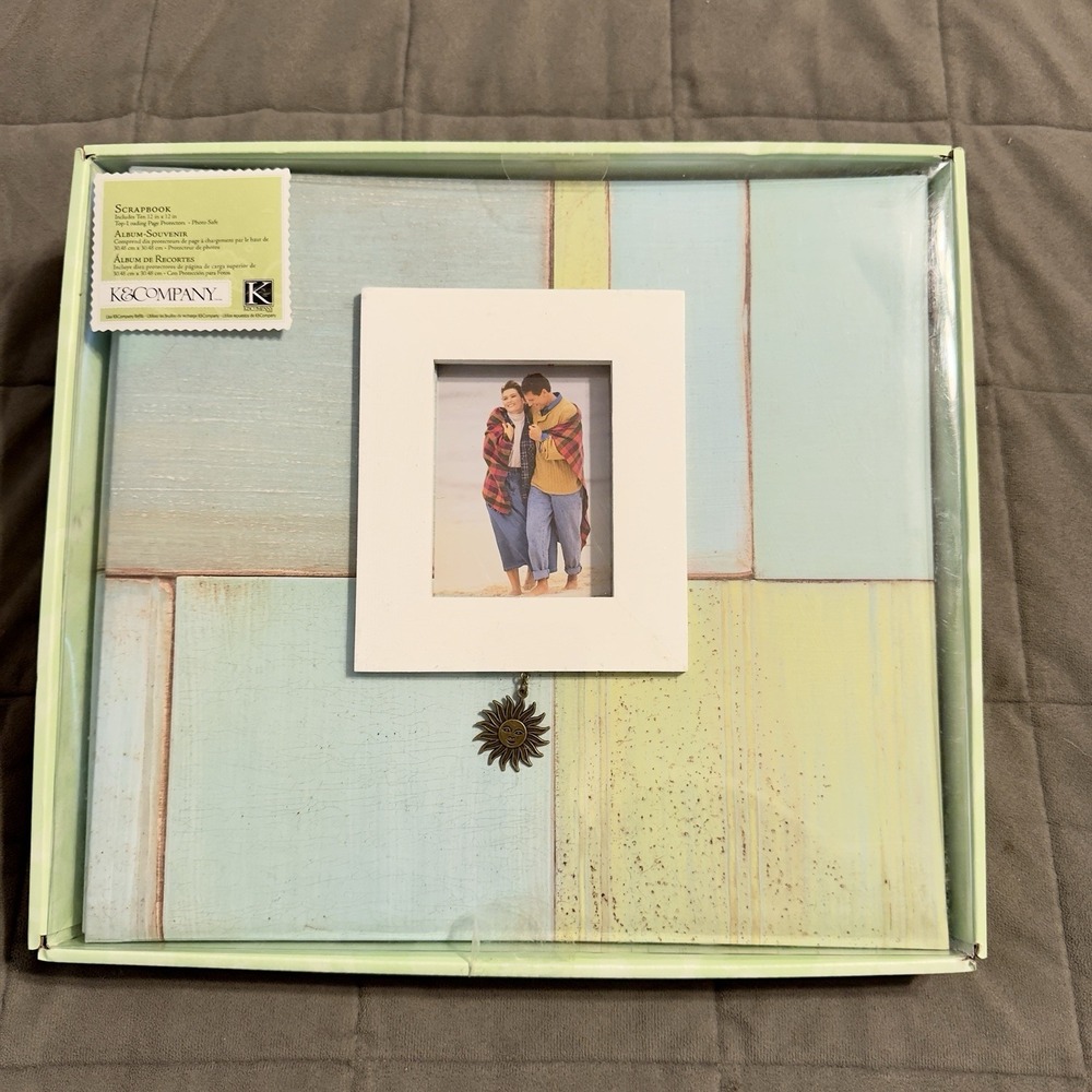 K & Company Scrapbook Album 12x12 10 Double Sided Pages Beach Sea Glass Wood NEW